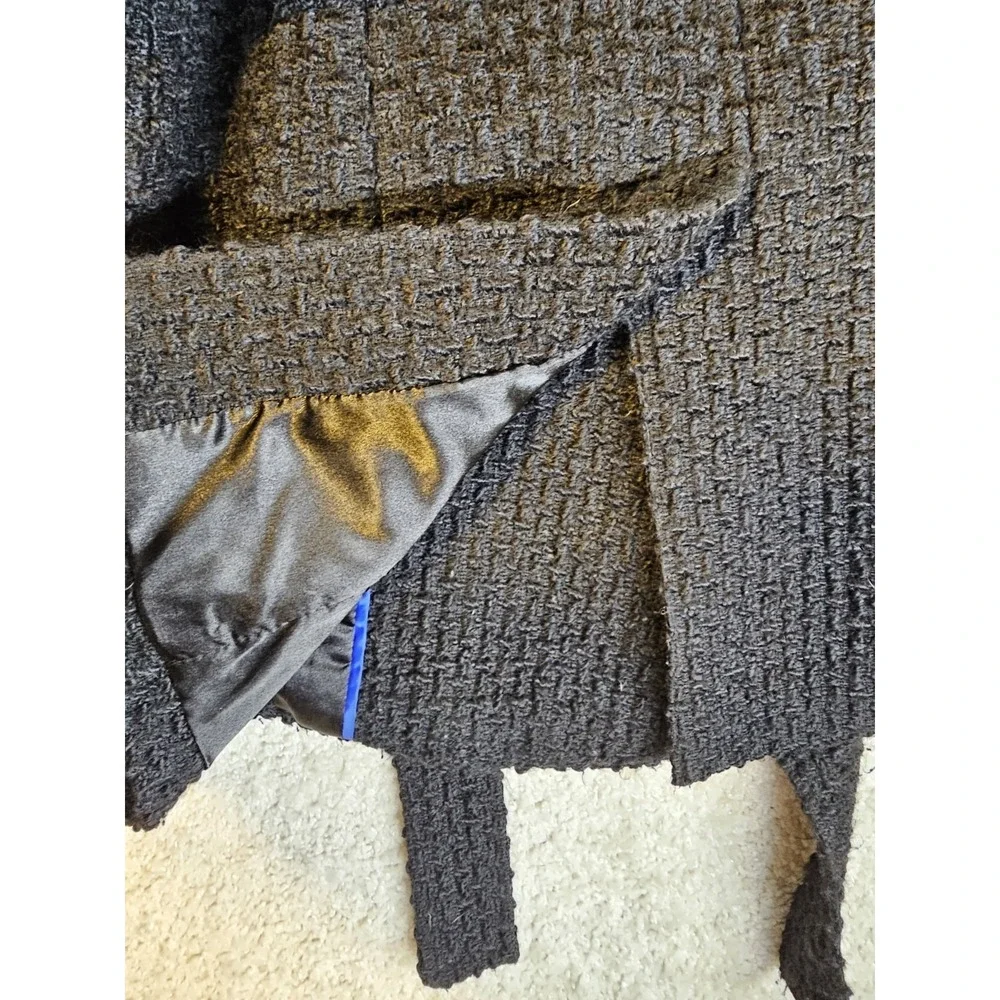 Calvin Klein Women's Wool Blend Textured Peacoat Belted‎ Gray Size 1X